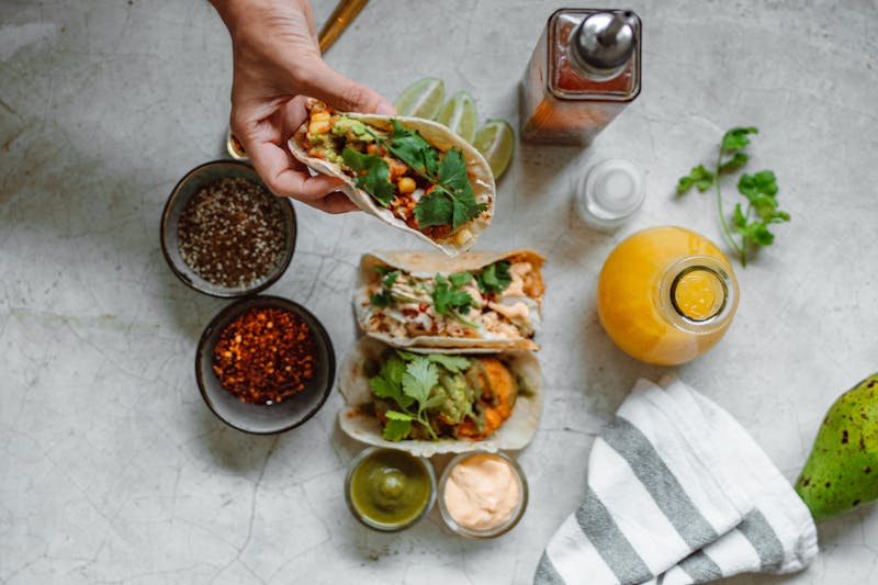 Juicy grilled chicken wrap freshly prepared